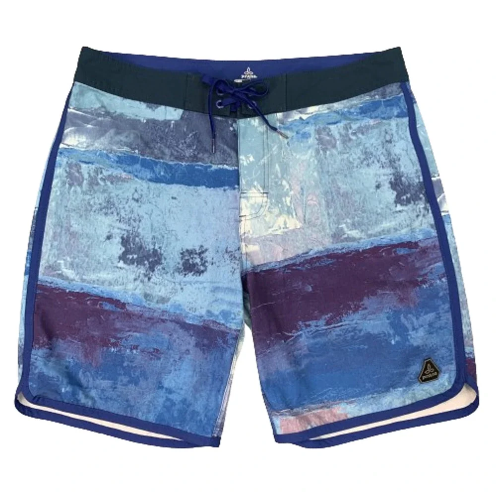 Prana Board Shorts Mens‎ 36 Dusky Skies Elliot High Seas Lightweight Surf Swim